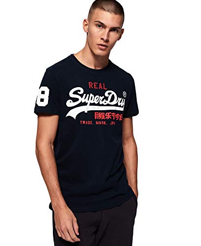 Superdry Vintage Logo Tri tee Camiseta de Tirantes, Azul (Eclipse Navy 98t), M para Hombre