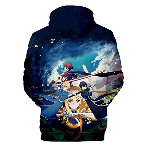 Sword Art Hoodie Hombres Mujeres Sword Art Impresión 3D Ropa Deportiva Moda en línea Sudadera con Capucha Informal-mi_100