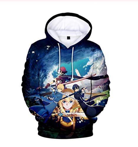 Sword Art Hoodie Hombres Mujeres Sword Art Impresión 3D Ropa Deportiva Moda en línea Sudadera con Capucha Informal-mi_100