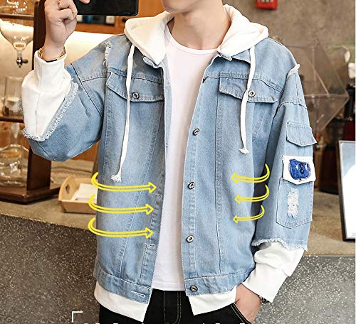 Sword Art Online Anime Chaquetas de Mezclilla Denim Jacket Cosplay Hoodie Sudaderas Suéter con Capucha,XXXL