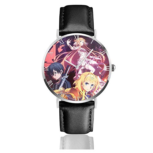 Sword Art Online-Kirito y Asuna Sao Relojes Unisex Reloj de Moda Ultrafino