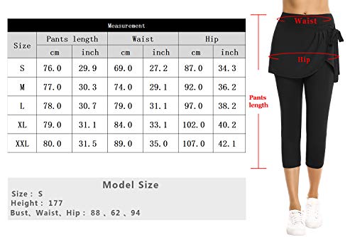 Sykooria Falda Pantalón Deportiva para Mujer Capris Faldas de Tenis y Golf 3/4 Leggins de Chándal Mujeres Correr Entrenamiento Yoga Fitness