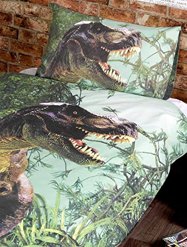 T Rex Colcha para Cama Individual de Funda de edredón Juego de Funda de y P/Dino Jurassic Ropa de Cama Funda de Dinosaurio