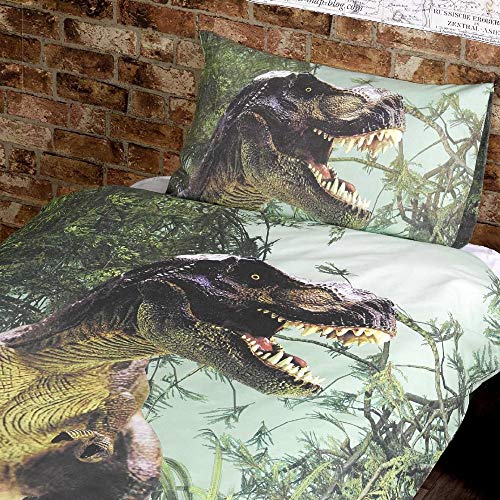 T Rex Colcha para Cama Individual de Funda de edredón Juego de Funda de y P/Dino Jurassic Ropa de Cama Funda de Dinosaurio