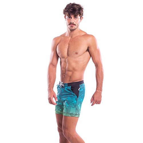 TADDLEE Traje de baño Largo para Hombre, Calzoncillos de baño, bóxer con Bolsillos Cortados Bandas Bañador Slip Hombre Piscina natación competicion