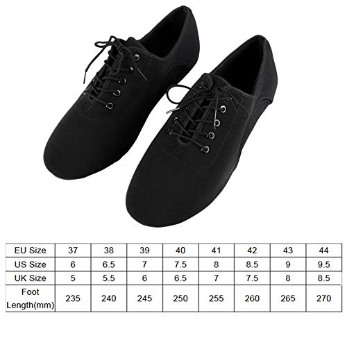 Tbest Zapatos Baile Latino Hombre Mujer,Zapatillas de Baile Latino Danza Suaves y Cómodos Zapatos Latinos de Salón Zapatos de Baile Modernos al Aire Libre para Salsa Latina Tango(43)