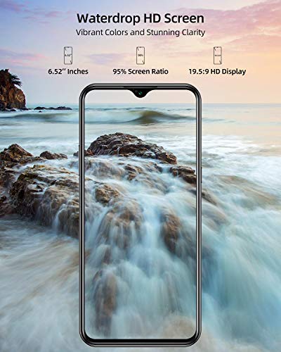 Teléfono Móvil Libres, DOOGEE X95 Android 10 Smartphone Libre, 4G Smartphone Barato Dual SIM, Pantalla 6,52 Pulgadas, 4350mAh Batería, Triple Cámara 13MP+5MP, 16GB ROM, 128GB SD, Face ID - Negro