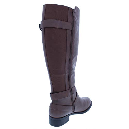 Thalia Sodi Mujeres Vada Caña Ancha Punta Cerrada Botas de Moda, Cognac, Talla 7