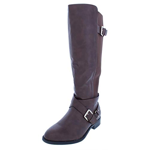 Thalia Sodi Mujeres Vada Caña Ancha Punta Cerrada Botas de Moda, Cognac, Talla 7