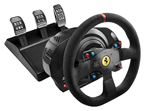 Thrustmaster T300 Ferrari Integral Alcantara Edition - Volante para PS4/PS3/PC - Force Feedback, 3 pedales - Funciona con juegos de PS5