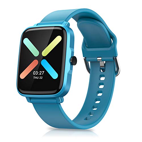 Timoom-tech Reloj Inteligente, Smartwatch Reloj Deportivo Impermeable con Cronómetro, 11 Modos de Deportes, Podómetro, Pulsómetro, Calorías, Monitor de Sueño, F2 Smartband Hombre Mujer niños -Azul