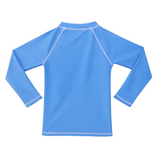 TIZAX Camiseta UV de Manga Larga para niños Traje de baño con UPF 50+ protección Solar Rashguard para Surf/Nadando/Buceo/Playa Azul 104