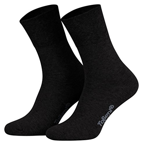 Tobeni 8 Pares Mujer Hombre Calcetines Algodón Confort Cintura sin Goma Transpirable Unisexo Color Negro Tamano 47-50