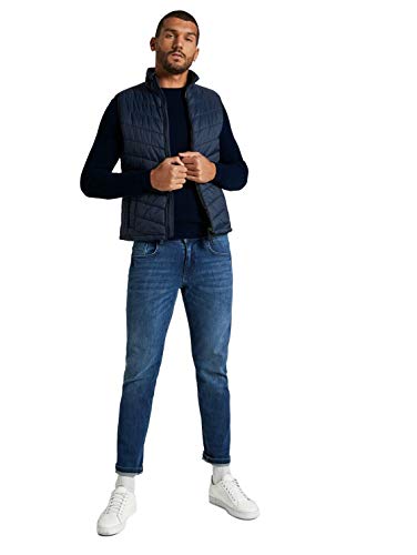 Tom Tailor 1024069 Lightweight Chaleco Guateado, Sky Captain Blue 10668-Juego de Mesa [Importado de Alemania], XXXL para Hombre