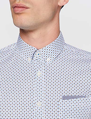 Tom Tailor Floyd Print Camisa, 21928/White by Navy Blue D, M para Hombre