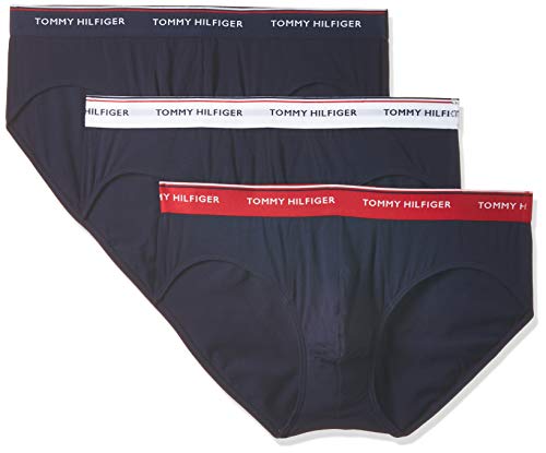 Tommy Hilfiger 3p Brief Slip, Multicolor (Multi/Peacoat 904), S (Pack de 3) para Hombre