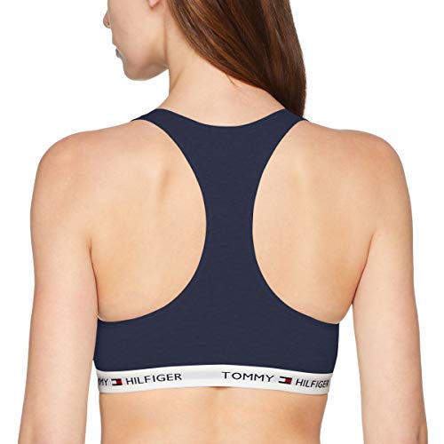 Tommy Hilfiger Bralette Sujetador Deportivo, Azul (NAVY/white BLAZER-PT 416), 36 (talla del fabricante: SM) para Mujer