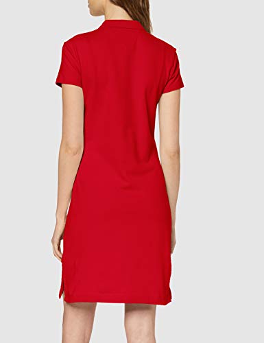 Tommy Hilfiger D Vestido con Cuello Polo y Manga Corta, Rojo (Primary Red XLG), M para Mujer