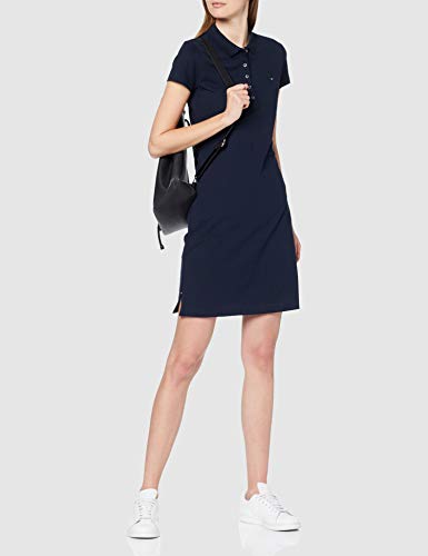 Tommy Hilfiger Heritage Slim Polo Dress Vestido, Azul (Midnight 403), Large para Mujer