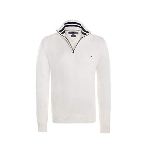 Tommy Hilfiger Jersey con Cuello Zip (XXL, White)