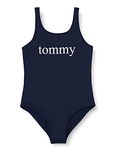 Tommy Hilfiger One-Piece Bikini, Azul (Pitch Blue 654-870), 8-9 años (Talla del Fabricante:) para Niñas