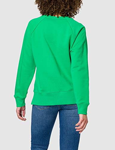 Tommy Hilfiger Relaxed Script C-NK Sweatshirt Sudadera, Verde primario, XS para Mujer