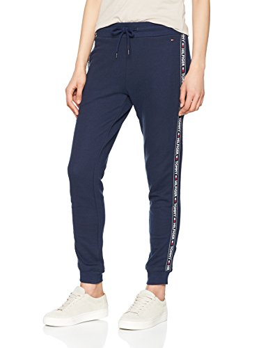 Tommy Hilfiger Tape J Joggers con Cintura Elástica, Cordón y Logo, Azul (Navy Blazer), M para Mujer