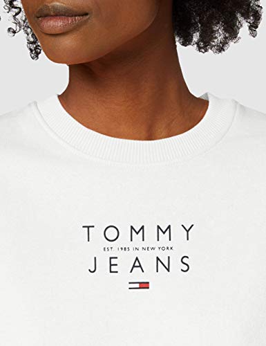 Tommy Jeans Tjw Essential Logo Sweatshirt Suéter, Blanco (White), XL para Mujer