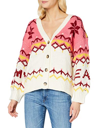 Tommy Jeans Tjw Fairisle Cardigan Suéter, Blancanieves/Multi, M para Mujer