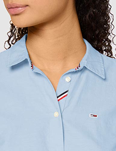 Tommy Jeans Tjw Slim Fit Oxford Shirt Camisa, Azul (Serenity), XXS para Mujer