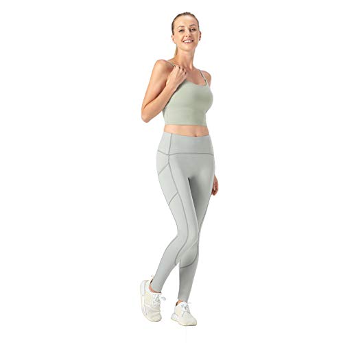 TOMSHOO Pantalones Yoga Mujer, Leggings Yoga Mujer Cintura Alta, Mallas Yoga Mujer con Bolsillos, para Correr Deportes Estiramiento y Pilates