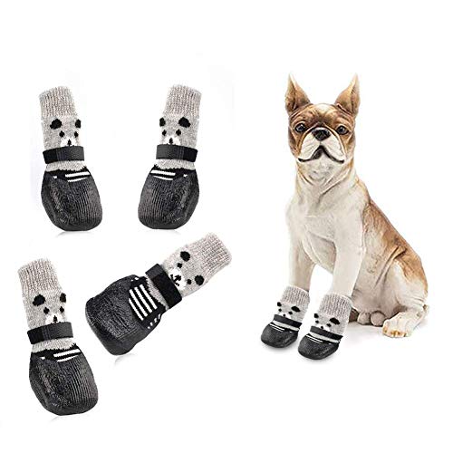 Toulifly Calcetines para Perros,Botas para Perros,Calcetines para Perros,Dog Socks,Calcetines Antideslizantes para Mascotas,para Control de Tracción,Ajuste para Perros Pequeños,Impermeables(M)