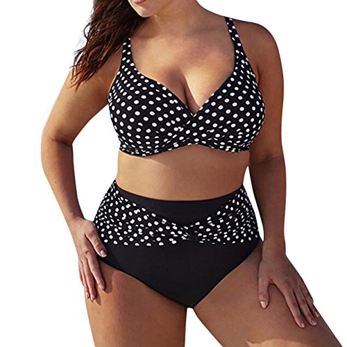 Traje de baño Conjunto Bikinis Bañado Mujeres Separar 2 Piezas Talla Grande con Estampado Cuello Halter Playa Vendaje Cintura Alta Cómodo Baño Sol el Verano Vacaciones Varios tamaños