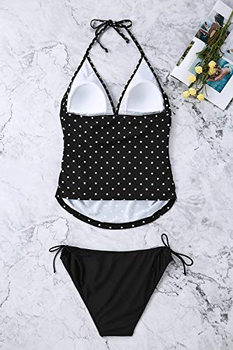 Traje de baño de Maternidad Verano Mae triángulo Halter Bikini Punto Negro Small