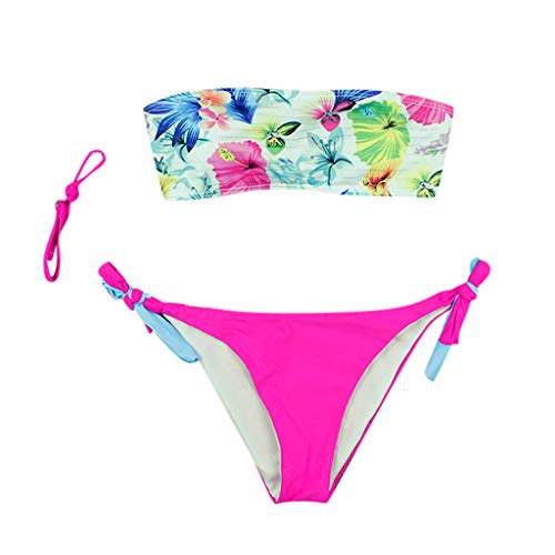 Trajes de Baño para Mujer Verano Dos Piezas Sexy PAOLIAN Bikinis Mujer Brasileña Push Up Tankinis con Relleno Bañadores Bandeau Palabra de Honor Mujer Natación Playa Estampadas Flores