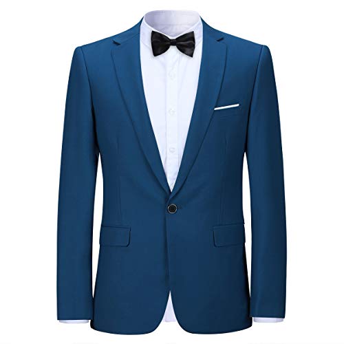 Trajes para Hombre Chaquetas de Traje de Esmoquin de Boda Slim Fit de 2 Piezas con un Solo botón Chaqueta de Botonadura Cruzada