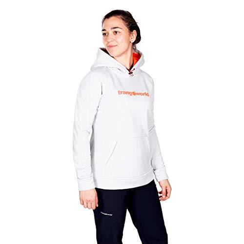 Trangoworld Poppi Sudadera, Mujer, Gris Claro/Fluor Coral, L