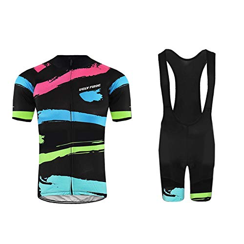 Uglyfrog 2019 Bike Wear De Manga Corto Maillot+ Pantalones Cortos Mangas Cortas de Ciclismo Ropa Maillot Transpirable para Deportes al Aire Libre Ciclo Bicicleta Equipacion Ciclista DTMX01