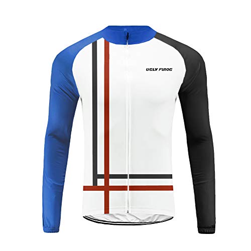 Uglyfrog Bike Wear Maillot de Manga Larga, Hombre,Selected Fabrics, Thermo Jersey, Talla MESGQ04