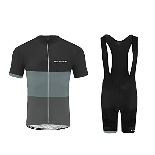 Uglyfrog Ropa Conjunto Traje Equipacion Ciclismo Hombre Verano con 20D Acolchado De Gel, Maillot Ciclismo + Pantalon/Culote Bicicleta para MTB Ciclista Bici DTML03