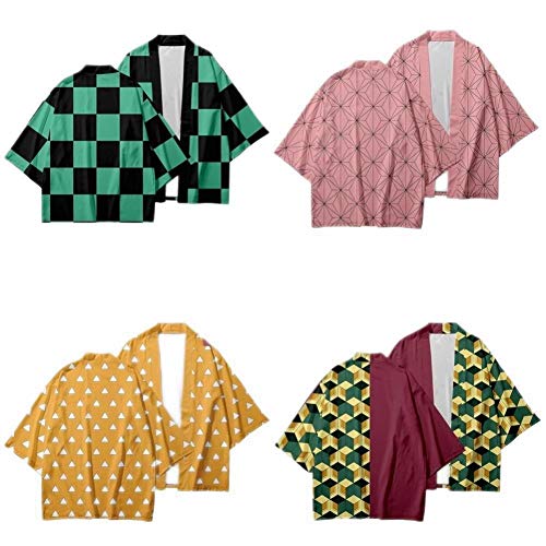 UKKO Kimono Mujer Kimono Demonio Slayer Yukata Cosplay Mujeres/Hombres Cardigan Verano Casual Ropa Ropa Bosque Kimono Camisa Streetwear Cosplay