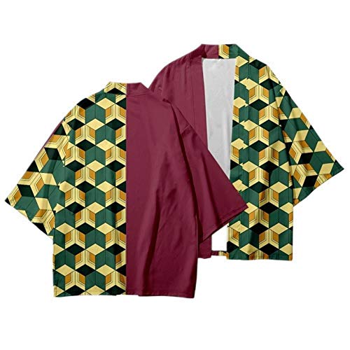 UKKO Kimono Mujer Kimono Demonio Slayer Yukata Cosplay Mujeres/Hombres Cardigan Verano Casual Ropa Ropa Bosque Kimono Camisa Streetwear Cosplay