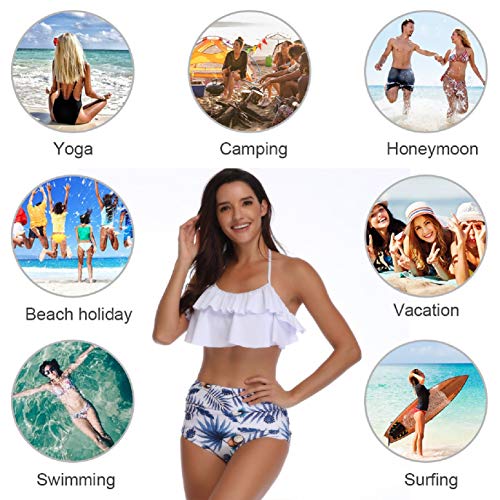 UMIPUBO Bikini Conjuntos Mujer Push up Impresión Familia Madre e Hija Traje de Baño Flounce Ropa de Playa Cintura Alta Bañador Tops y Braguitas