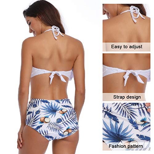 UMIPUBO Bikini Conjuntos Mujer Push up Impresión Familia Madre e Hija Traje de Baño Flounce Ropa de Playa Cintura Alta Bañador Tops y Braguitas