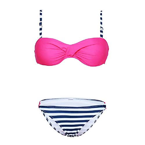 UMIPUBO Mujer Bikini 2 Piezas Sexy Conjunto de Bikini Trajes de Baño Tanga Playa Bikini Set Push up Acolchado Ropa de Baño Beachwear (Medium, Rosoda)