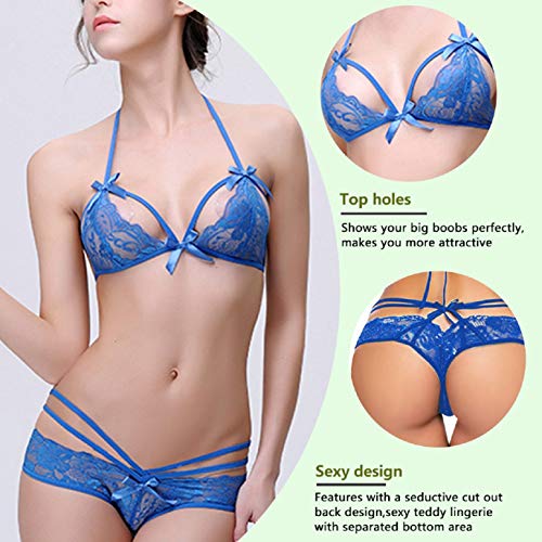 UMIPUBO Mujer Conjunto de Lencería Ropa Interior Ropa de Dormir Escotado por Detrás Lace Lenceria Babydoll