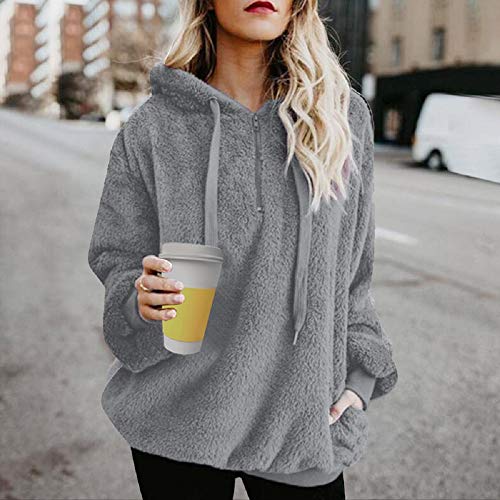 UMIPUBO Mujer Sudadera Caliente y Esponjoso Caliente Sudadera con Capucha Chaqueta Suéter Abrigo Jersey Otoño-Invierno Talla Grande Hoodie Sudadera Remata Cálido