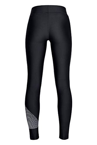 Under Armour Heatgear Graphic Leggings, Mujer, Negro (Black/White/Metallic Silver 001), M