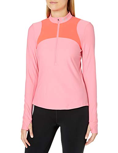 Under Armour UA Qualifier ½ Zip Jersey Manga Larga, Rosa, L para Mujer