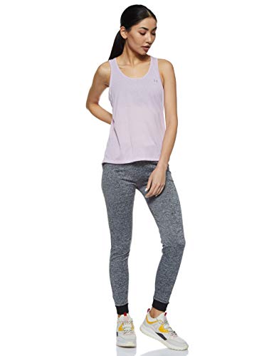 Under Armour Whisperlight - Camiseta sin Mangas para Mujer, Mujer, Camiseta de Tirantes Anchos, 1344467, Rosa Niebla (694)/Plateado Metálico, XL